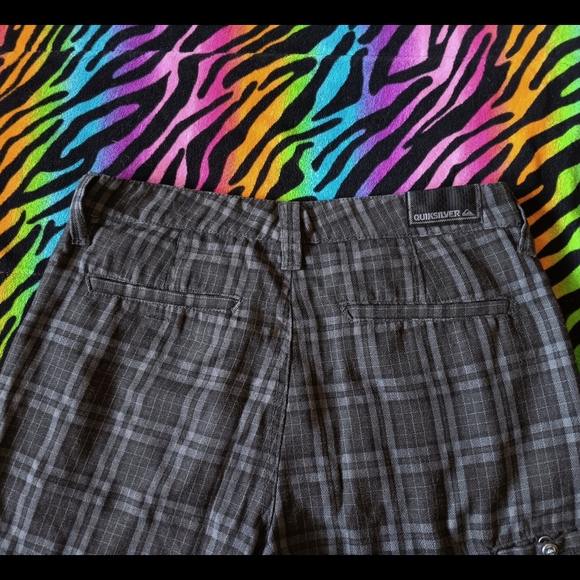 🖤 Quiksilver Mens Shorts Plaid Dark Gray 29 Small Summer - Picture 12 of 14